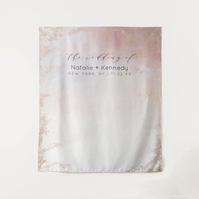 Tapete De Parede Fundo degradê rosa para cabine de fotos com brilho (Frente)