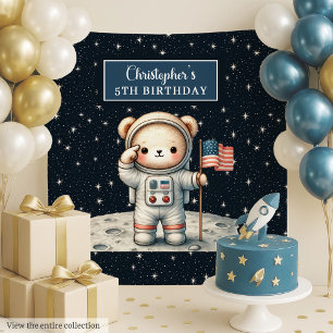 Tapete De Parede Fundo do Astronauta ursinho para o Partido do Meni