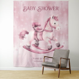 Tapete De Parede Fundo do Cavalo Rochoso Rosa