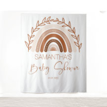 Fundo do Chá de fraldas Arco-Íris Boho, Terracotta