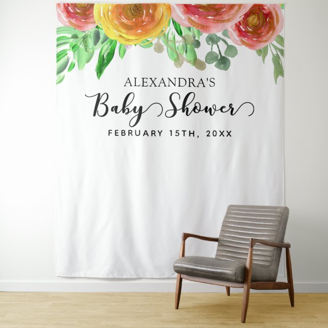 Tapete De Parede Fundo do chá de fraldas - Booth de Fotografia Eleg (In Situ)