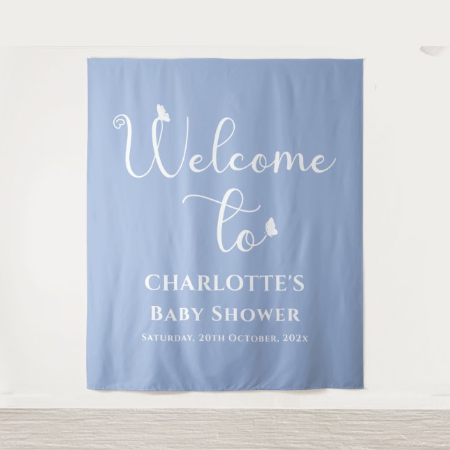 Tapete De Parede Fundo do Chá de fraldas de Caligrafia da Borboleta (Frente)