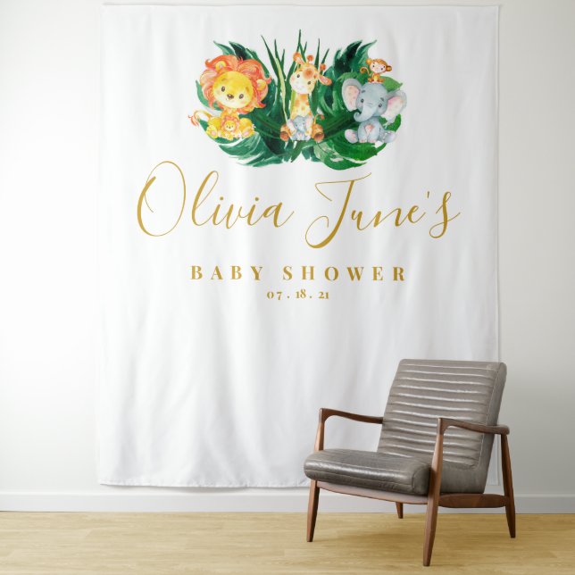 Tapete De Parede Fundo do Chá de fraldas de Leão de Elefante Selvag (In Situ)