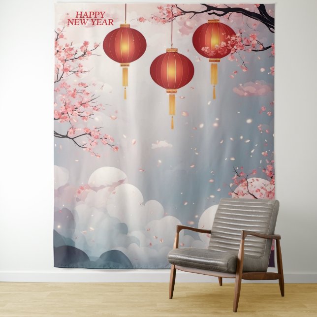 Tapete De Parede Fundo do Feliz ano novo Oriental (In Situ)