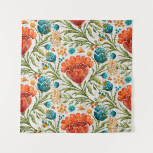 Tapete De Parede Fundo do motif de flor aquática. Mão pintada e