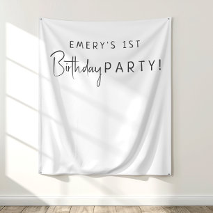 Tapete De Parede Fundo do nome de Festa de aniversário neutro minim