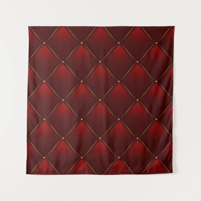 Tapete De Parede Fundo do Thread Dourado Vermelho Incluso (Frente)