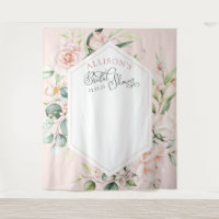 Fundo elegante rosa chique floral para chá de noiv