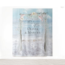 Fundo Floral Beach Arbor para Fotos de Casamento