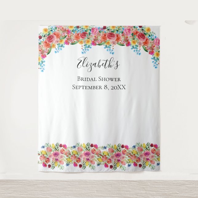 Tapete De Parede Fundo Floral Para Fotos Noivado Casamento Chá de N (Frente)