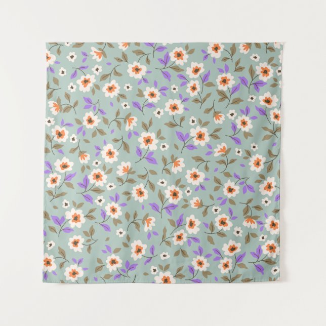 Tapete De Parede Fundo floral ventiço. Padrão floral com sma (Frente)