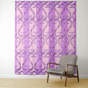 Tapete De Parede Fundo Fotográfico Corações Retorcidos Rosa e Roxo