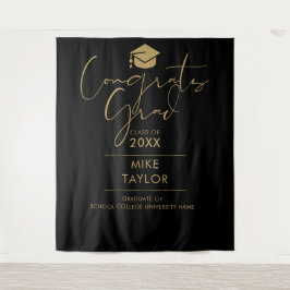 Tapete De Parede Fundo Fotográfico Festa de Formatura Preto e Doura