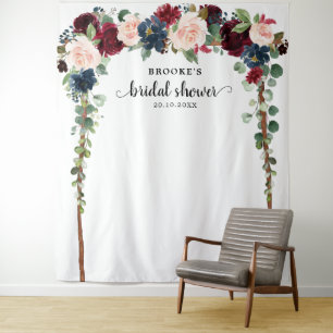 Tapete De Parede Fundo Fotográfico para Chá de Noiva Floral Bege Bo