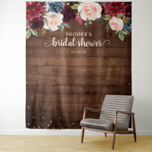 Tapete De Parede Fundo Fotográfico para Chá de Noiva Floral Bege Bo