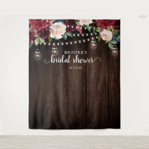 Tapete De Parede Fundo Fotográfico para Chá de Noiva Floral Bege Bo