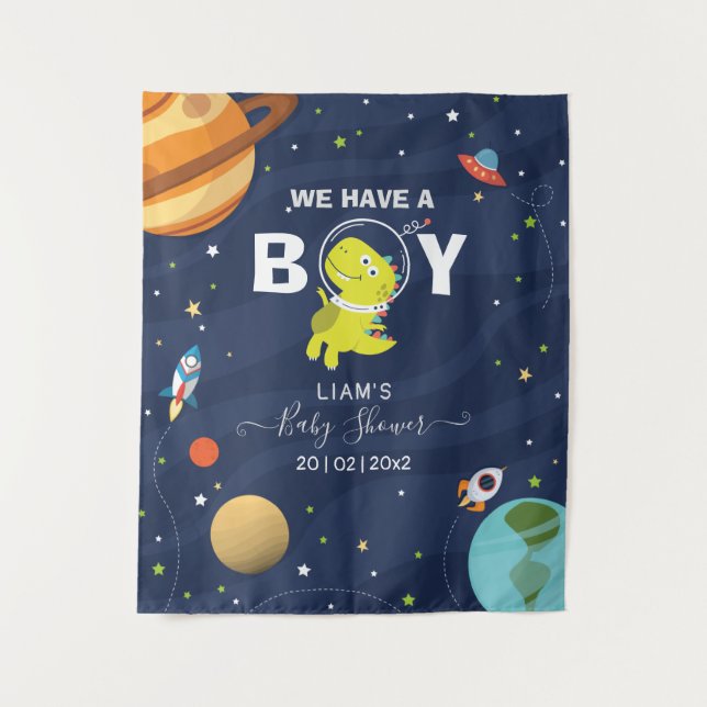 Tapete De Parede Fundo Legal de Dinossauro Espacial (Frente)