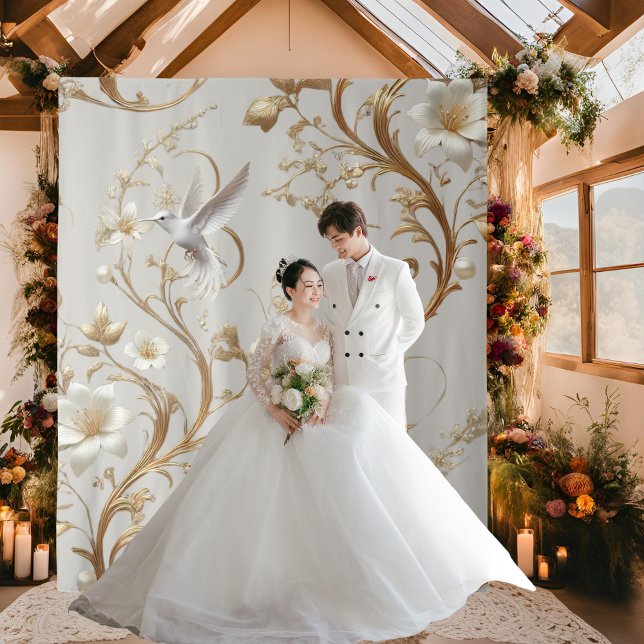 Tapete De Parede Fundo Minimizador de Beija-Pássaro Branco (Criador carregado)