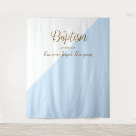 Tapete De Parede Fundo moderno de batismo de menino azul