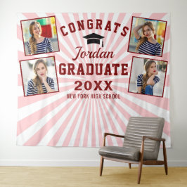 Tapete De Parede Fundo Moderno Rosa Vermelho Graduação 4 Cabine de 