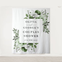 Fundo para Chá de Casal Floral Verde Oliva