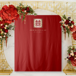 Tapete De Parede Fundo para Foto de Casamento Chinês Dupla Felicida