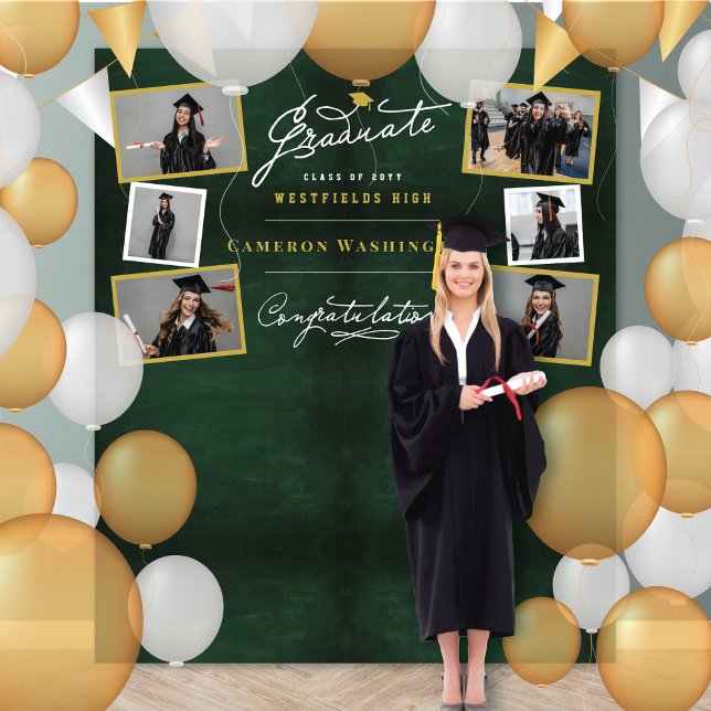 Tapete De Parede Fundo para Foto de Formatura 6 Script Chalkboard (Chalkboard Stylish Graduate Script Graduation Party 6 Photo Backdrop @ www.zazzle.com/color_therapy)