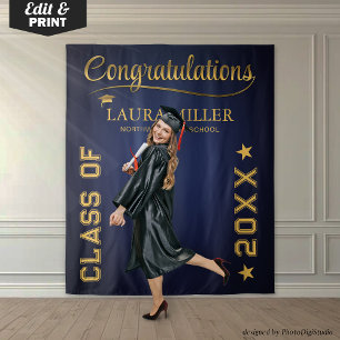 Tapete De Parede Fundo Personalizado de Fotografia de Graduação Azu