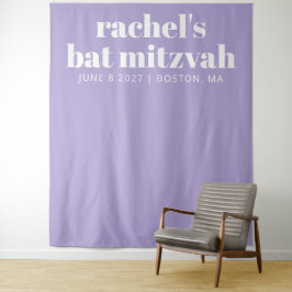 Tapete De Parede Fundo Personalizado Moderno de Bat Mitzvah Roxo