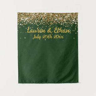 Tapete De Parede Fundo Personalizado Verde Escuro Dourado Brilho Ca