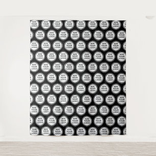 Tapete De Parede Fundo preto com padrão de logotipo empresarial per