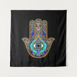 Tapete De Parede Fundo preto Design do Hamsa