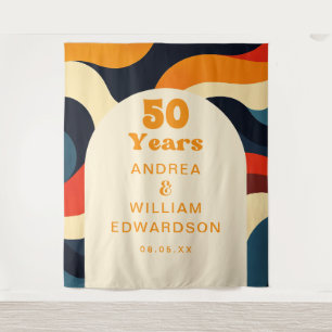 Tapete De Parede Fundo Retro Groovy para Aniversário de 50 Anos de
