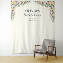 Tapete De Parede Fundo Romântico Floral para Chá de Noiva