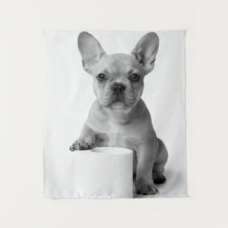 Tapete De Parede Funny Aesthetic French Bulldog Toilet Paper Photo