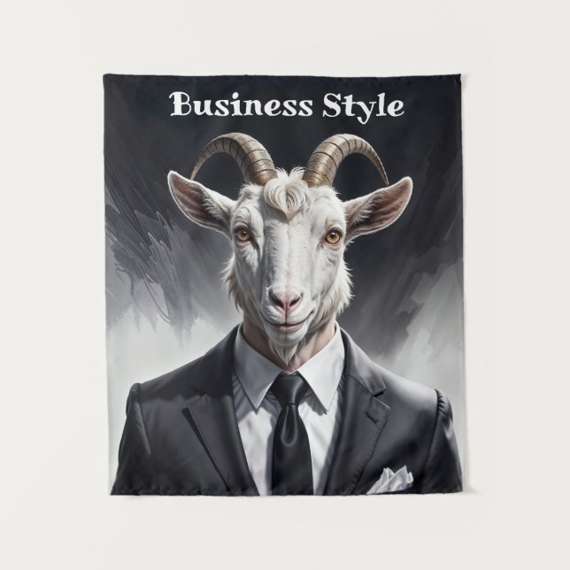 Tapete De Parede Funny animal boss surreal suited goat character (Frente)