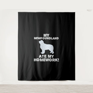 Tapete De Parede Funny Newfie A Minha Terra Nova Comeu O Meu Trab
