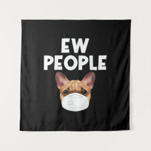 Tapete De Parede Funny Retro Vintage Buldogue Vestindo Máscara Ew P