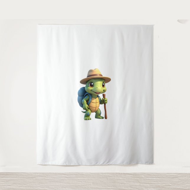 Tapete De Parede Funny Turtle Hiking Graphic Camping Lover Adventur (Frente)