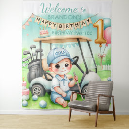 Tapete De Parede Furo no Um Aniversário de 1 ano do Menino Golfe Pa