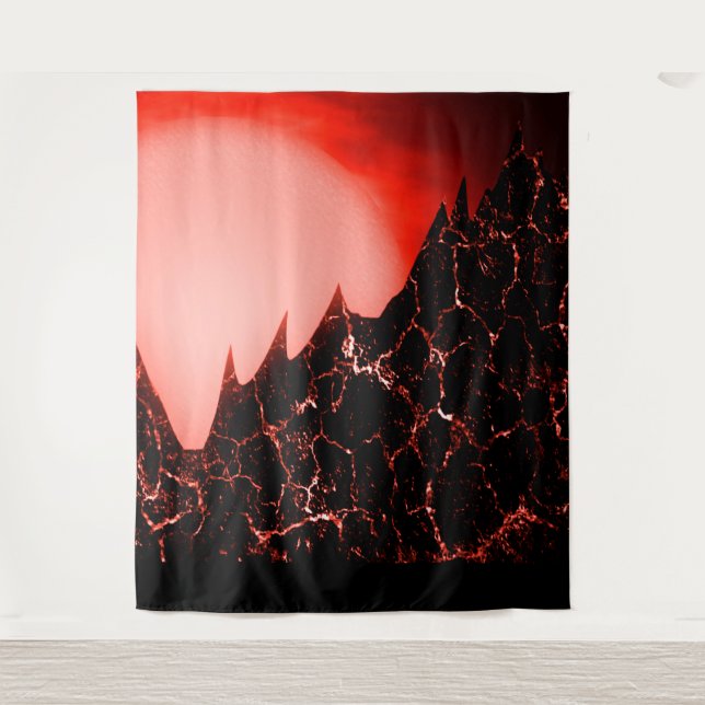 Tapete De Parede futurista de fantasia vermelha (Frente)