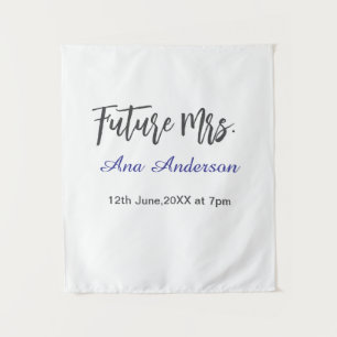 Tapete De Parede Futuro sobrenome da sra noiva roxo cinza nome data