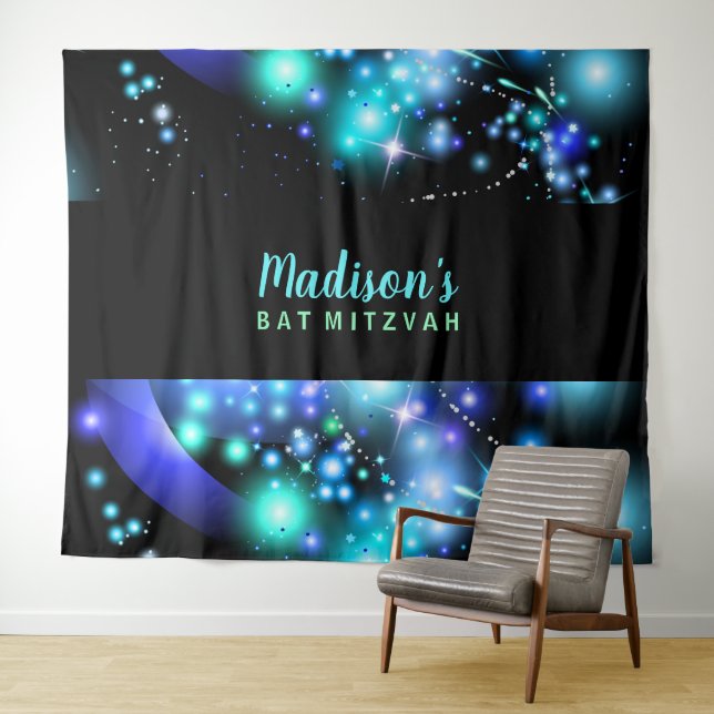 Tapete De Parede GALÁXIA ESTRELAS BRILHANTES Bat Mitzvah Fundo (In Situ (Horizontal))