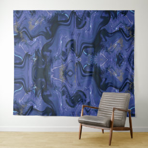 Tapete De Parede Galaxy Swirl Blue Glitter Abstrato Padrão cósmico