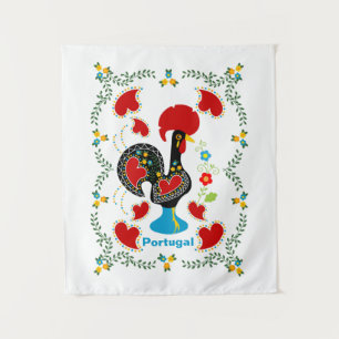 Tapete De Parede Galo Tradicional de Portugal em preto