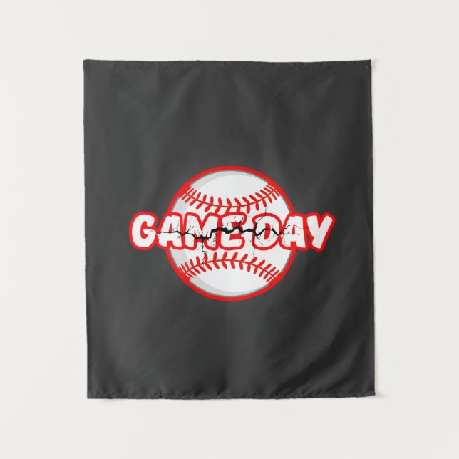 Tapete De Parede Game Day Cracked Baseball Sports Graphic (Frente)