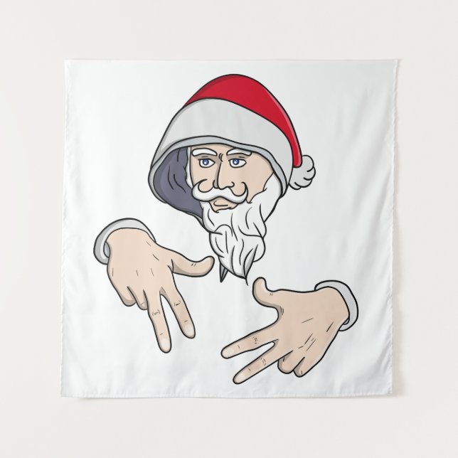 Tapete De Parede Gangsta legal Hip Hop Hand Rap Santa Claus (Frente)