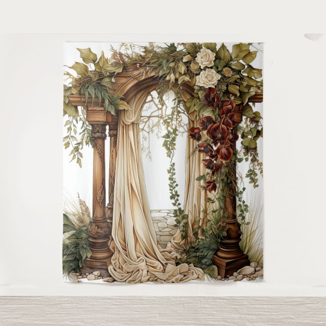 Tapete De Parede Garden Elegance Custom Wedding Backdrop (Frente)