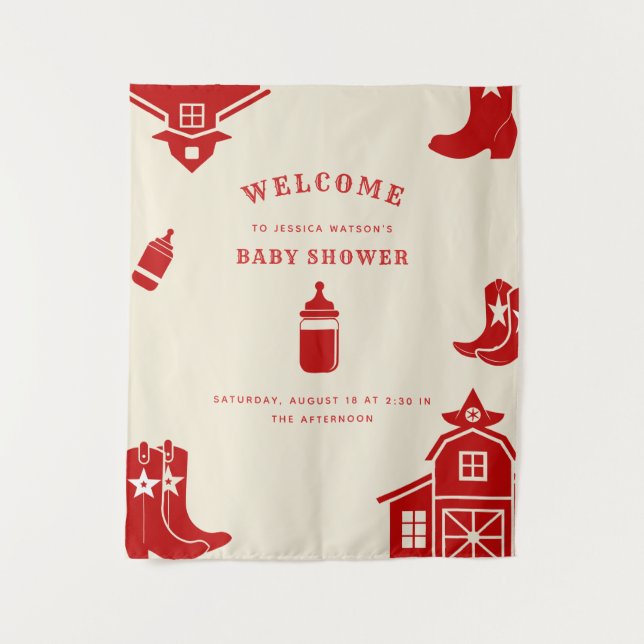 Tapete De Parede Garrafas e Botas Churrasco de Bebê Retrô Caubói Ve (Frente)