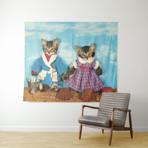 Tapete De Parede gatinhos do gato malhado na praia